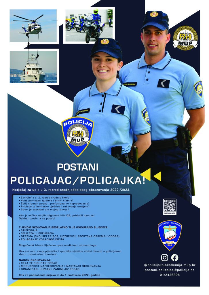 Postani policajac/policajka - natječaj za upis